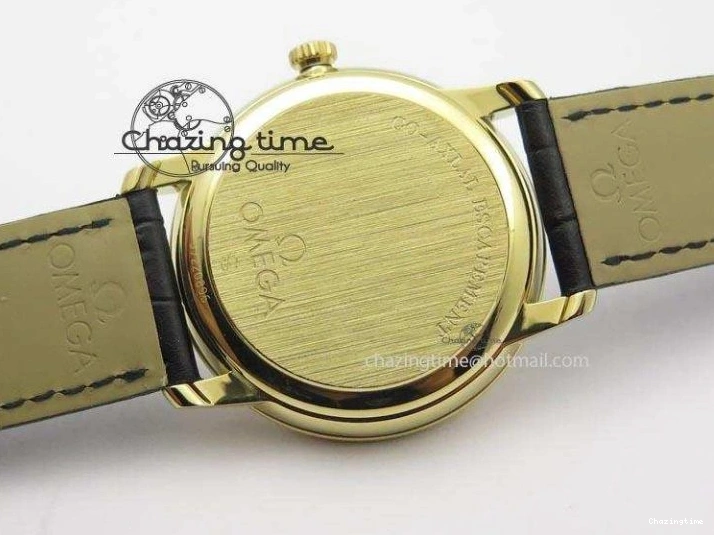 0220 De Ville MK 1:1 Best Edition YG Blue Dial On Black Leather Asian Seagull T1701 (Sec@6) Upgraded 8234